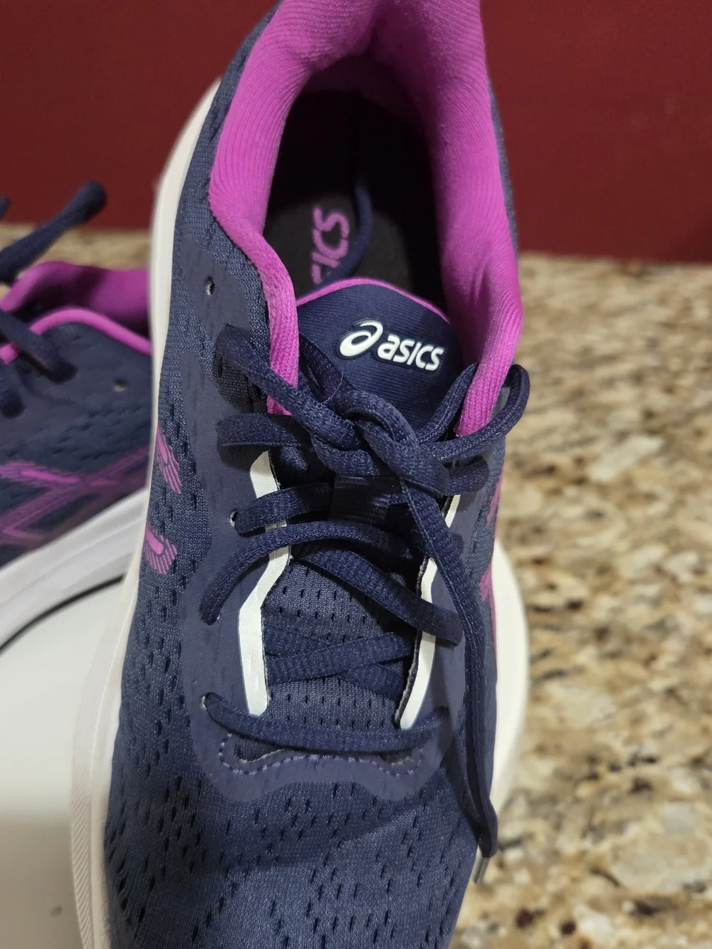 Asics Kids Navy with Purple Accent Sneakers